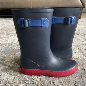 Igor Boys Waterproof Navy Boots with Red Soles